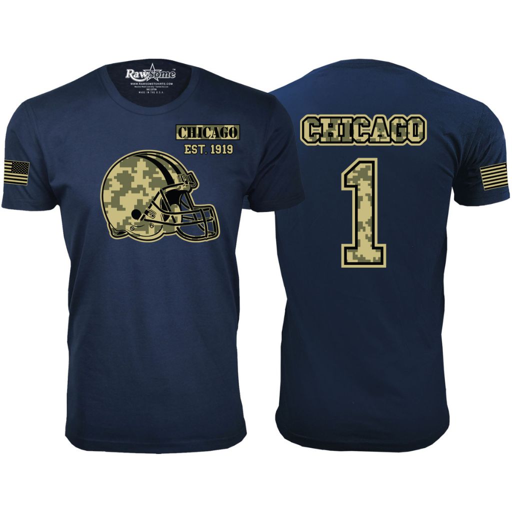 Men's Ultimate Camo Football Team Color T-Shirt - Small - Chicago