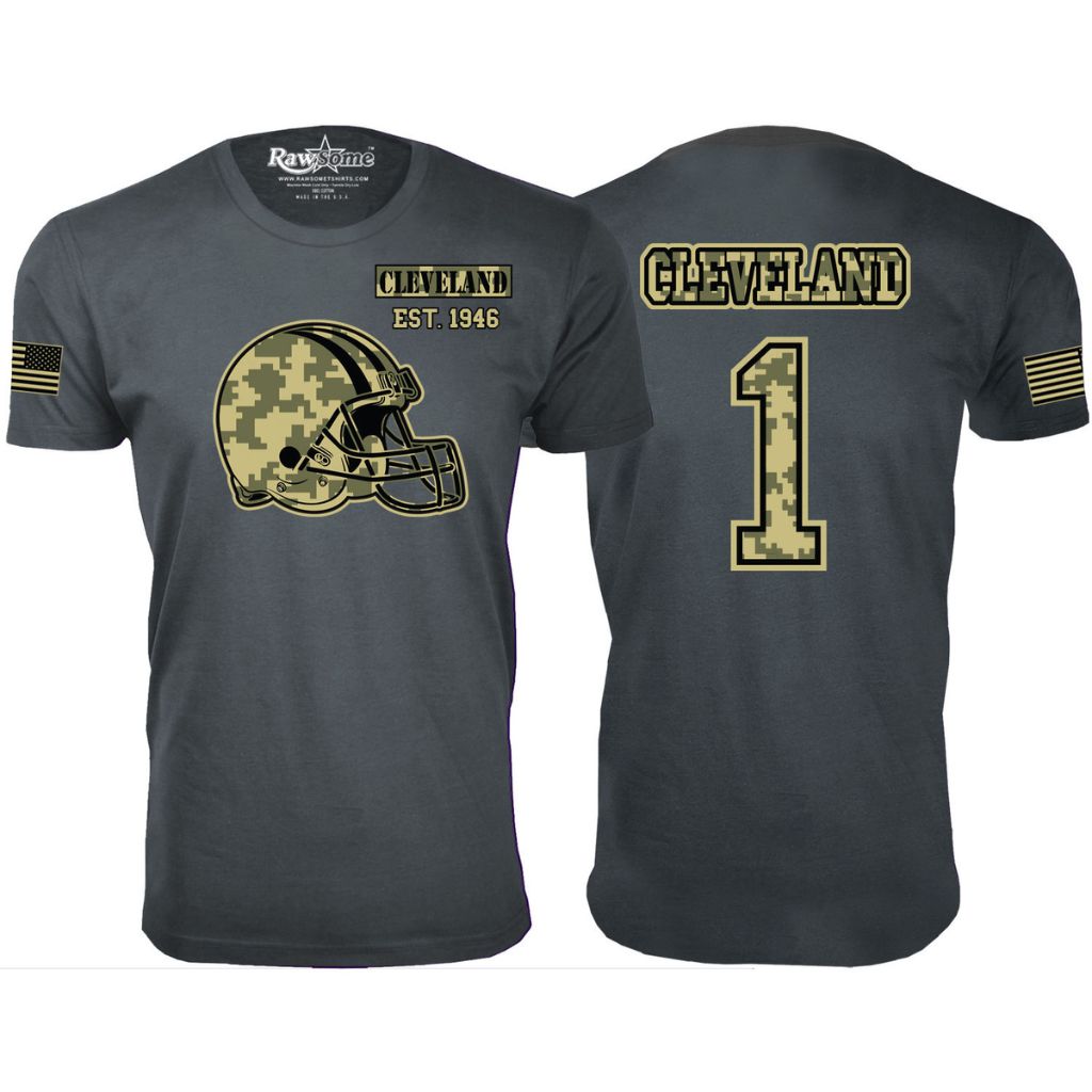 Men's Ultimate Camo Football Team Color T-Shirt - Small - Cleveland