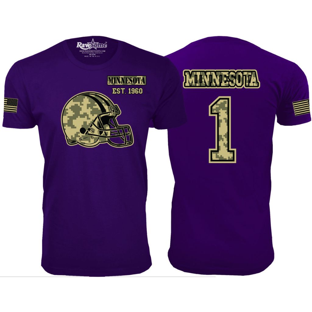 Men's Ultimate Camo Football Team Color T-Shirt - Large - Minnesota