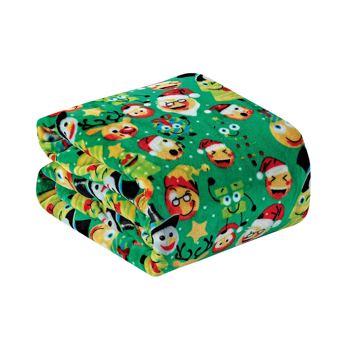 Noble House Soft Fleece Winter Holiday Throw Blanket - Holiday Funny Faces