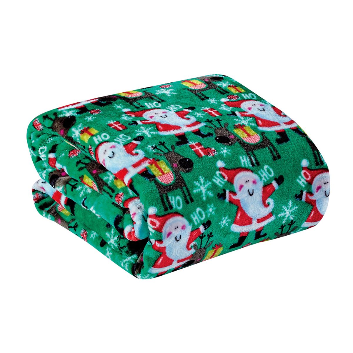 Noble House Soft Fleece Winter Holiday Throw Blanket - Joyful Santa