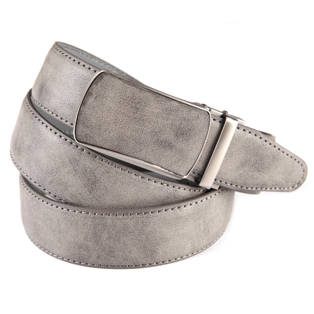 Men's Slide Ratchet Belt with Leather-Covered Buckle - GREY / SMALL(32-34)
