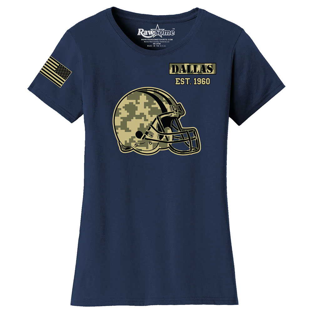 Women's Ultimate Camo Football Color T-Shirt - Dallas - Navy / S