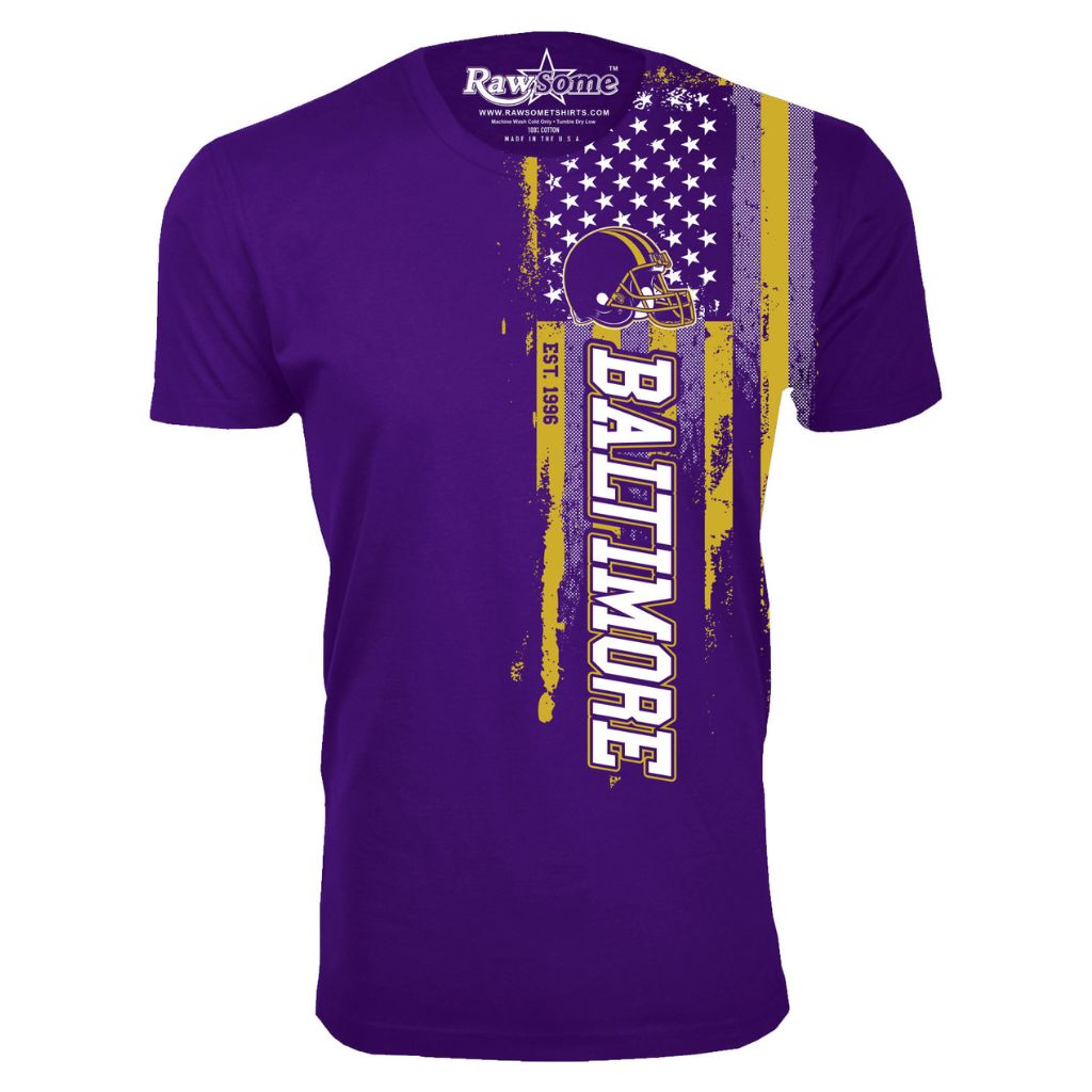 Men's Football USA Flag T-Shirt - Small - Baltimore