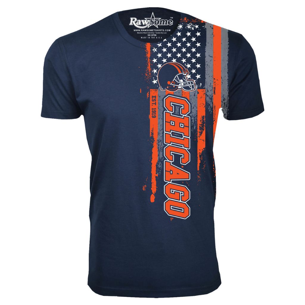 Men's Football USA Flag T-Shirt - Medium - Chicago
