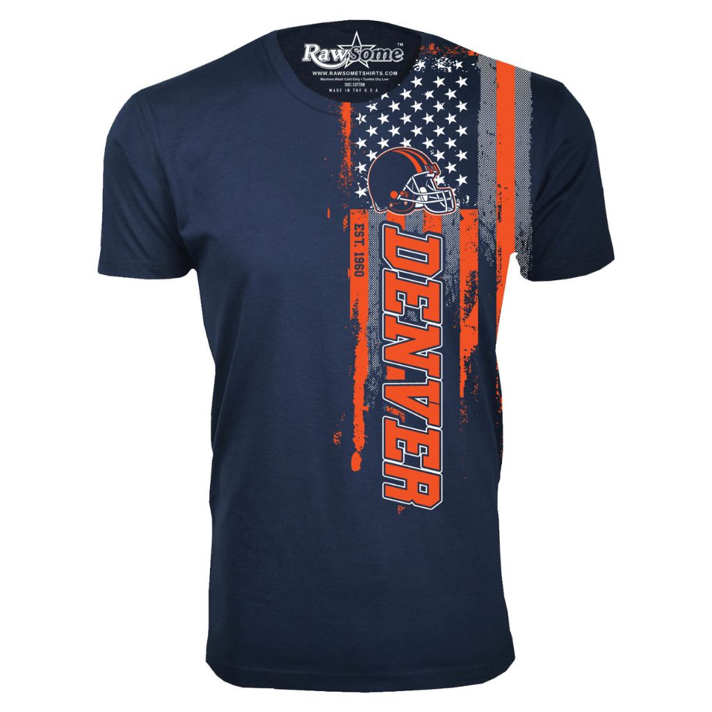 Men's Football USA Flag T-Shirt - Small - Denver