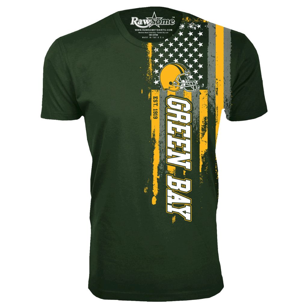 Men's Football USA Flag T-Shirt - Small - Green Bay