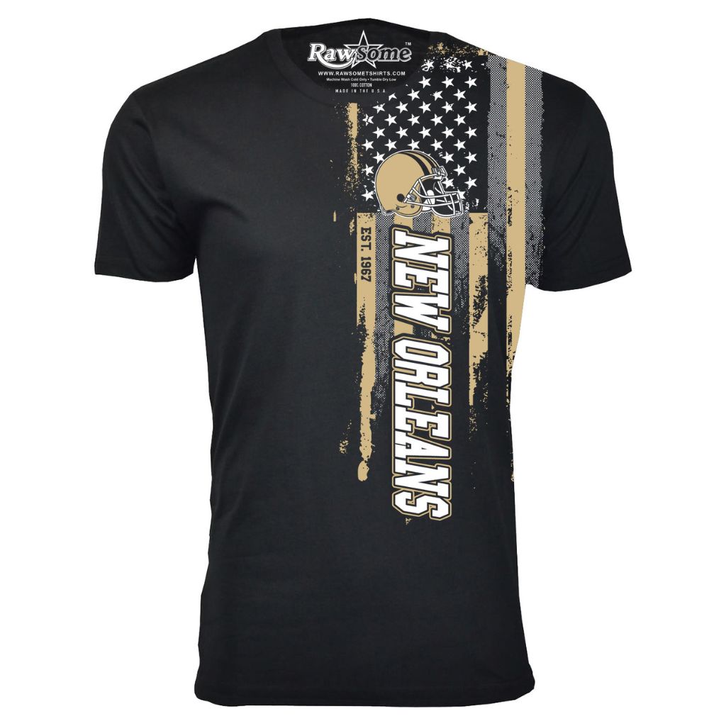 Men's Football USA Flag T-Shirt - Small - New Orleans