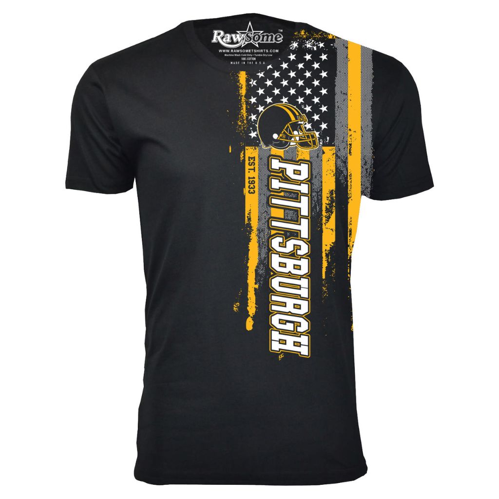 Men's Football USA Flag T-Shirt - Small - Pittsburgh