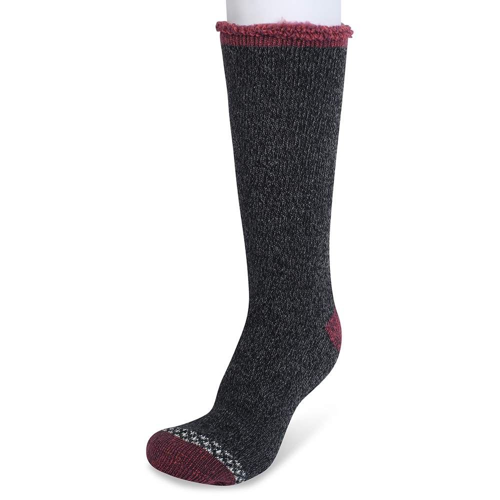 GaaHuu Women's 4x Brushed 2.7TOG Thermal Socks - black/burgundy