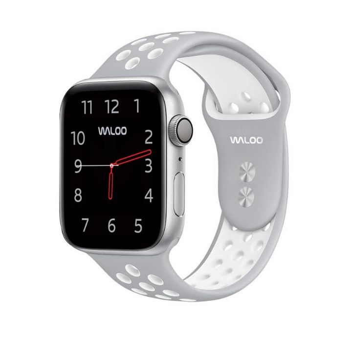 Waloo Breathable Sport Band for Apple Watch Series 1-5 - 38/40mm - Grey/White