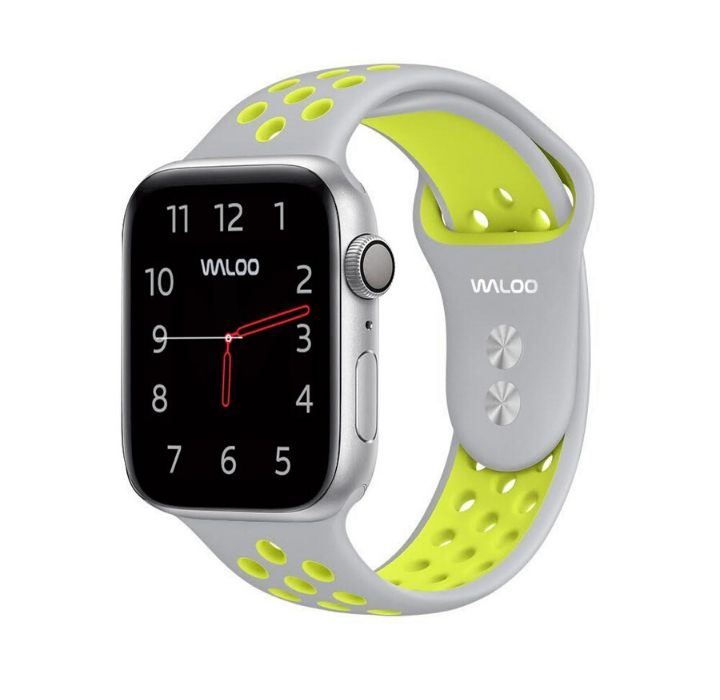 Waloo Breathable Sport Band for Apple Watch Series 1-5 - 42/44mm - Gray/Yellow