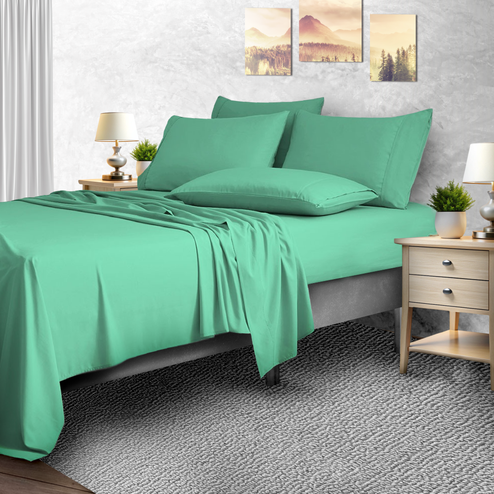 2,000-TC Bamboo Blend 6-Piece Sheet Set with Deep Pockets - Twin - Evergreen