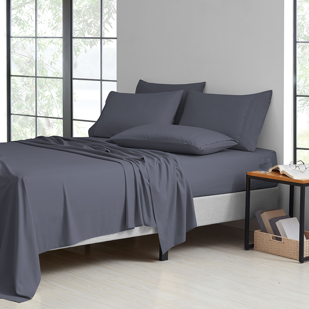 2,000-TC Bamboo Blend 6-Piece Sheet Set with Deep Pockets - Full - Grey