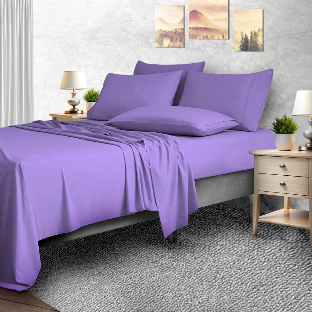 2,000-TC Bamboo Blend 6-Piece Sheet Set with Deep Pockets - Full - Periwinkle