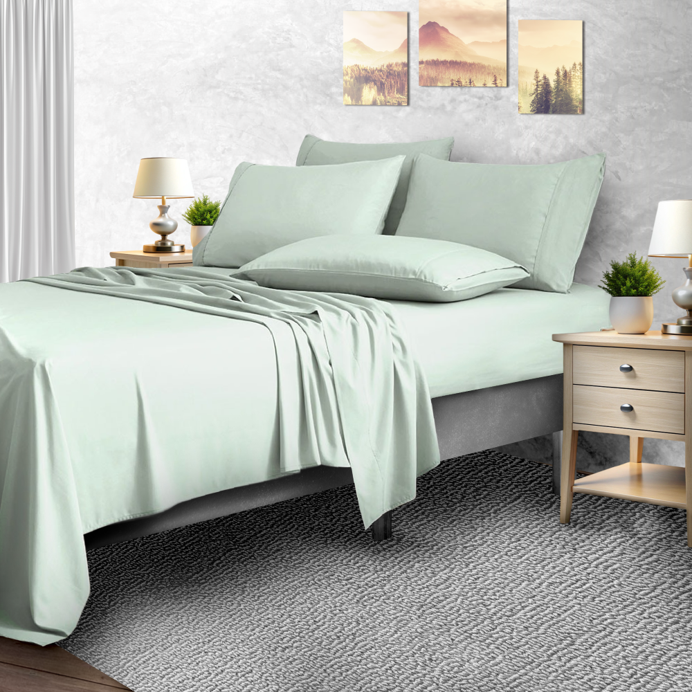 2,000-TC Bamboo Blend 6-Piece Sheet Set with Deep Pockets - King - Mint