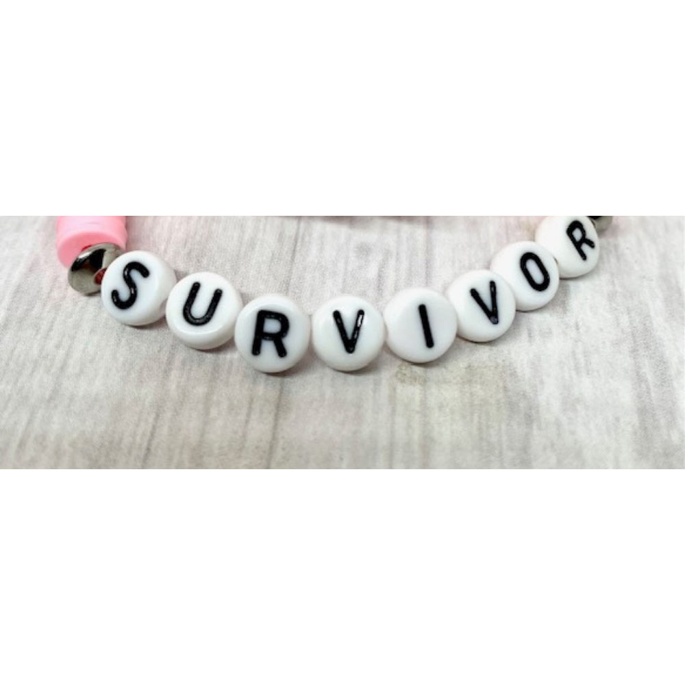 Custom Breast Cancer Heishi Word Bracelets - Survivor