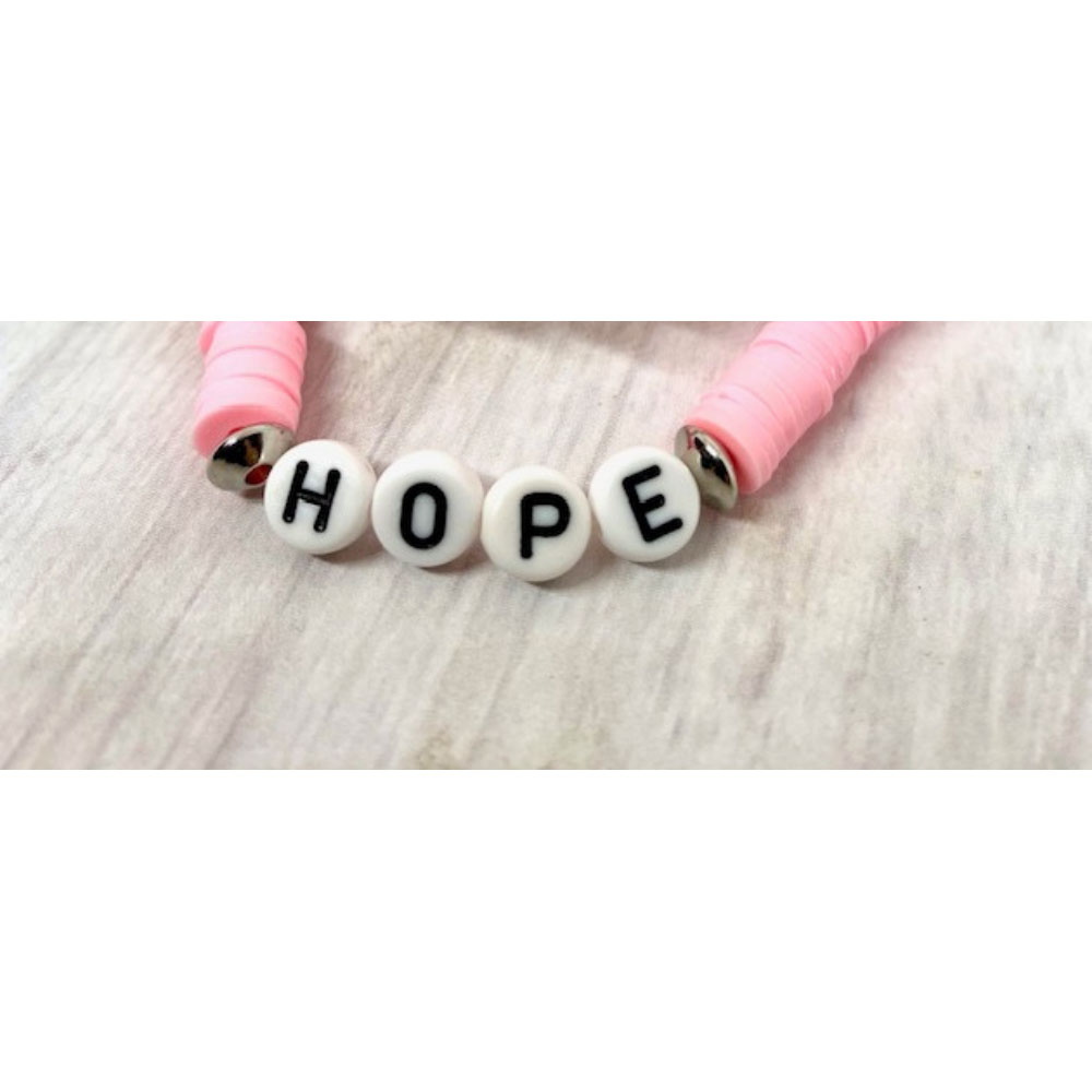 Custom Breast Cancer Heishi Word Bracelets - Hope
