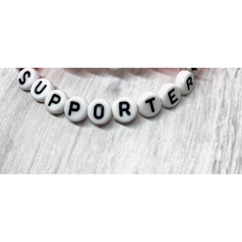 Custom Breast Cancer Heishi Word Bracelets - Supporter