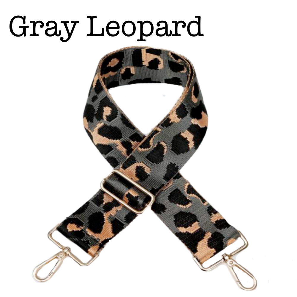 Bag Straps (24 Style Options) - Gray Leopard