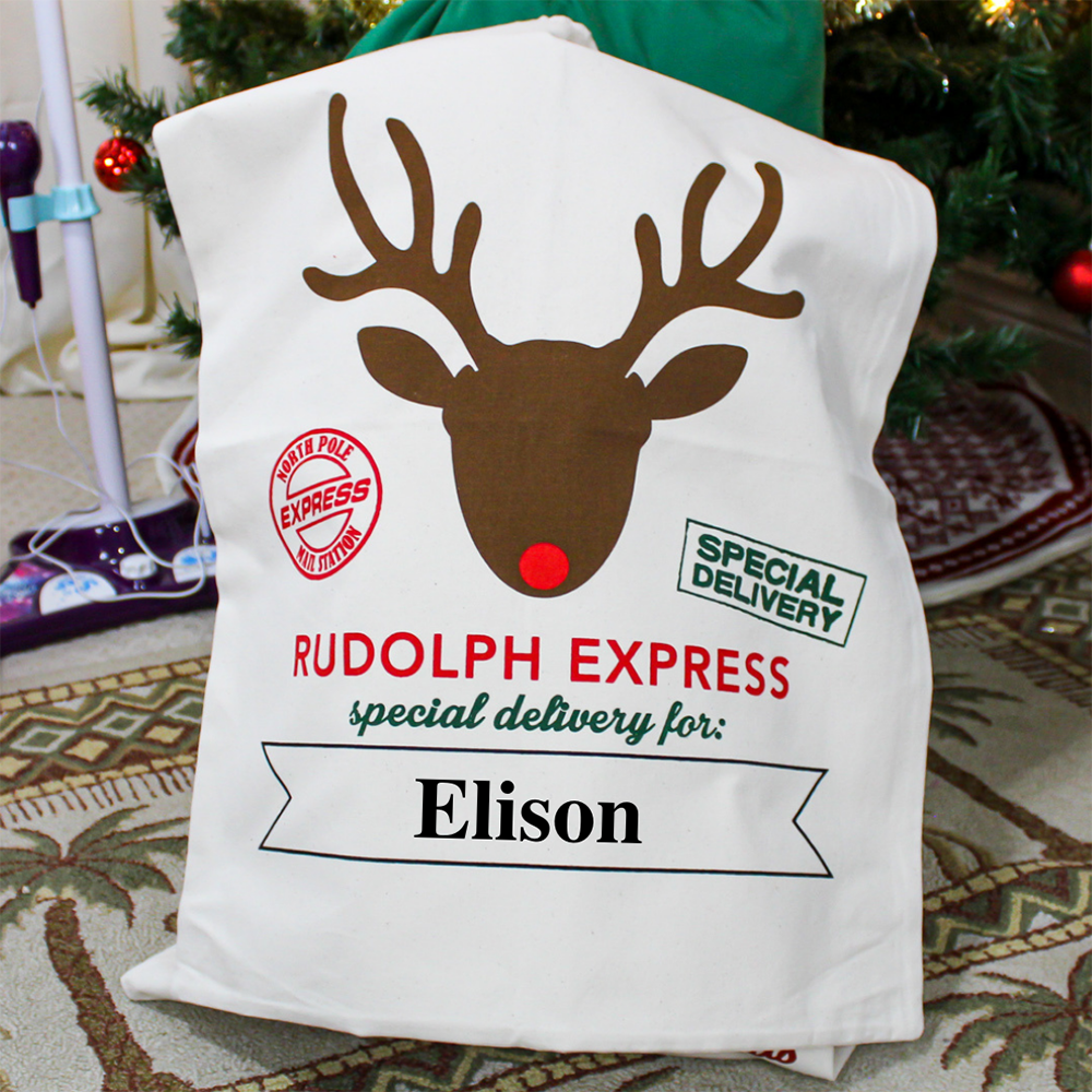 Personalized Santa's Mail Bag - Rudolph Express