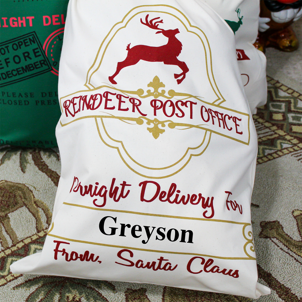 Personalized Santa's Mail Bag - Reindeer Post Office