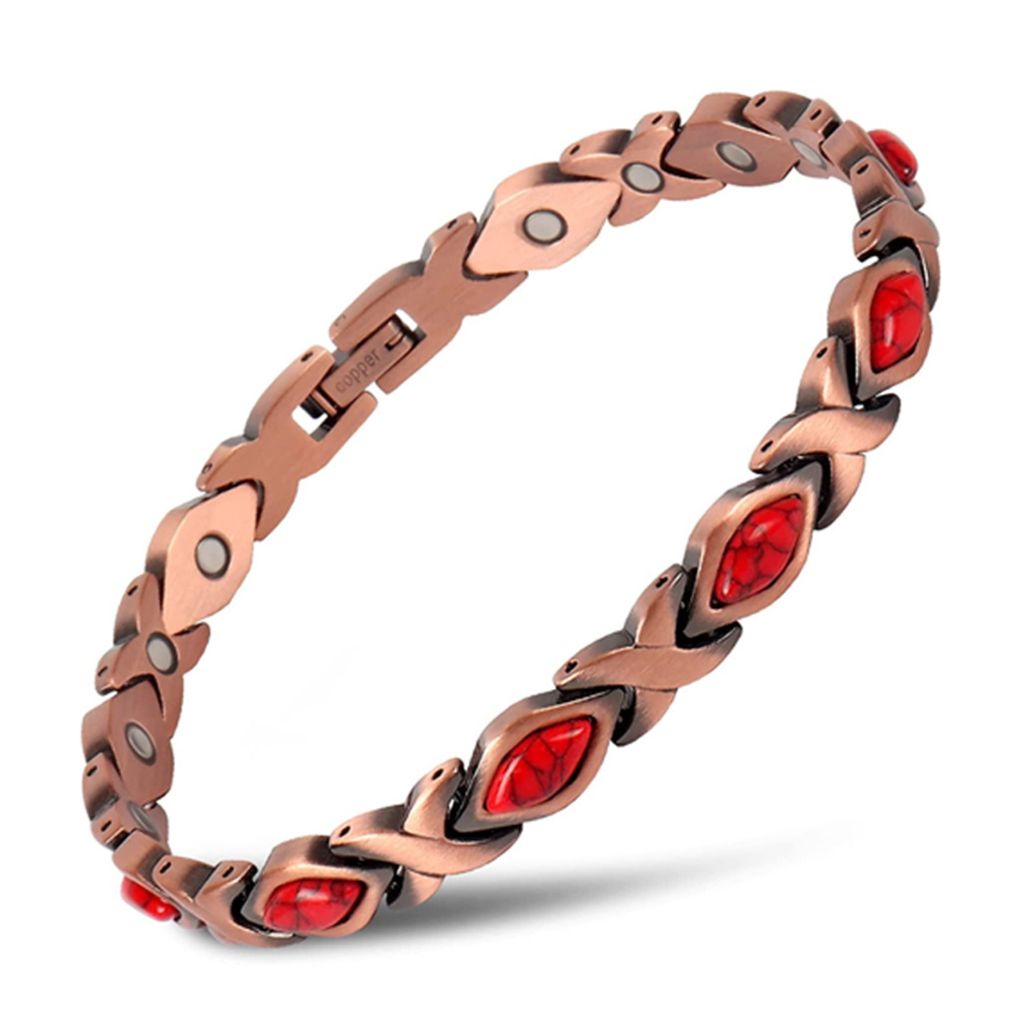 Magnetic Energy Therapy Pain Relief Copper Bracelet - Red