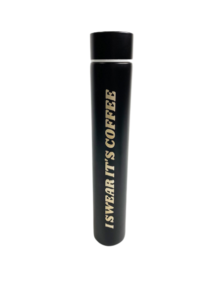 Tasty Words Hot and Cold Skinny Drink Thermos - Black