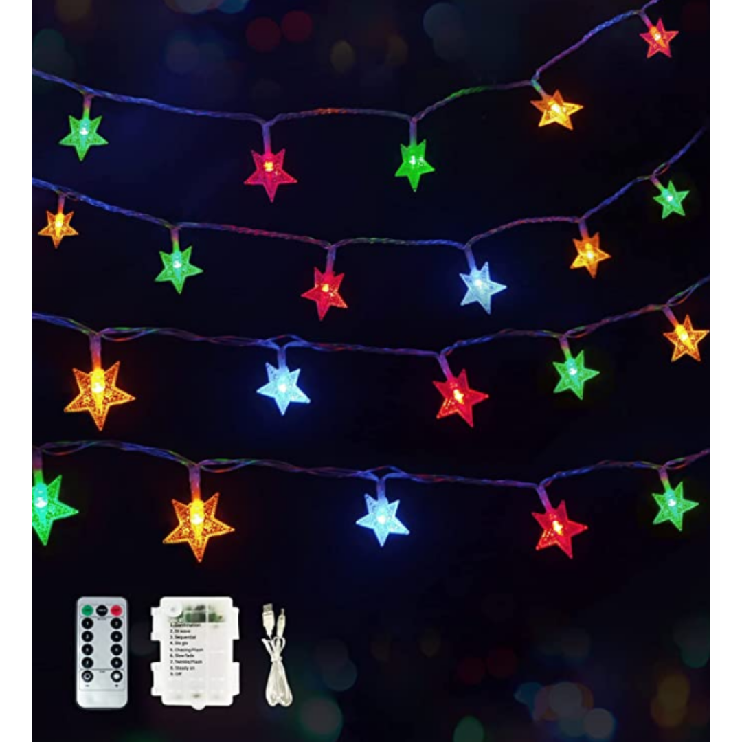 LED Star or Globe String Lights with Remote Control (2- or 4-Strand) - Star-2