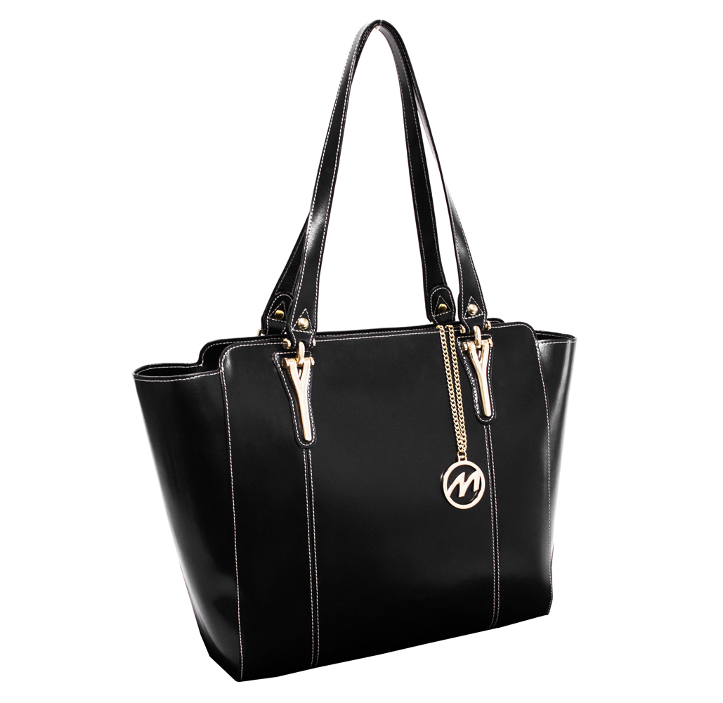 McKlein Alicia Leather Tablet Tote Bag - Black