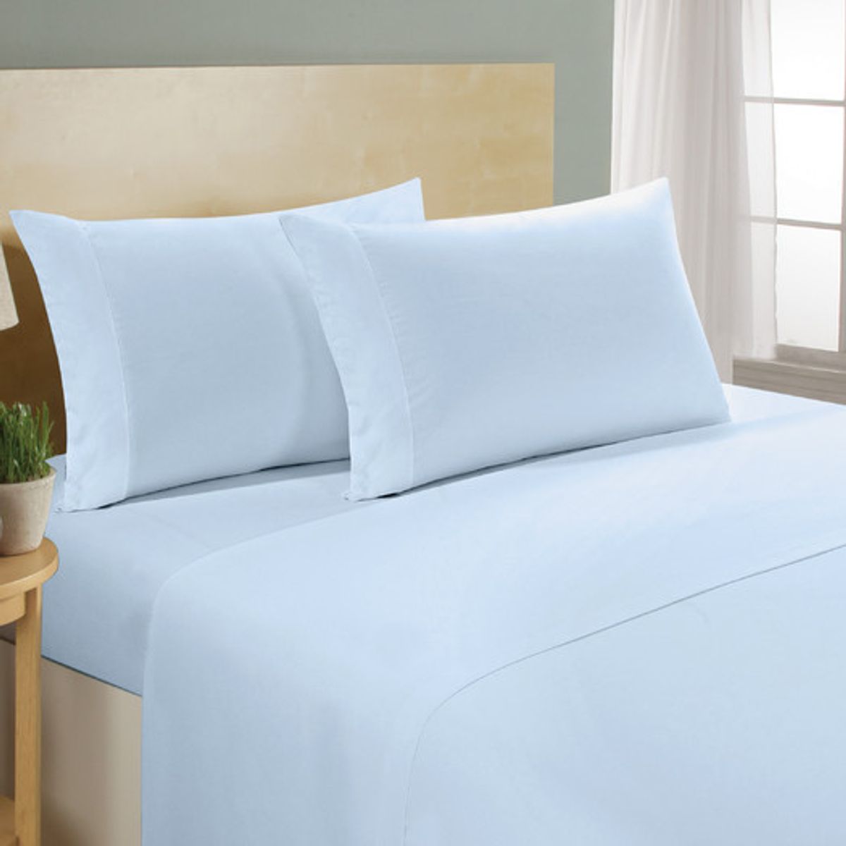 1,000-Thread-Count 100% Egyptian Cotton 4-Piece Sheet Set - FULL-BLUE