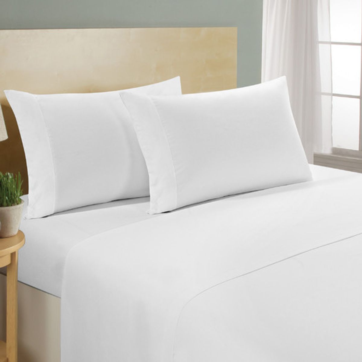 1,000-Thread-Count 100% Egyptian Cotton 4-Piece Sheet Set - QUEEN-WHITE