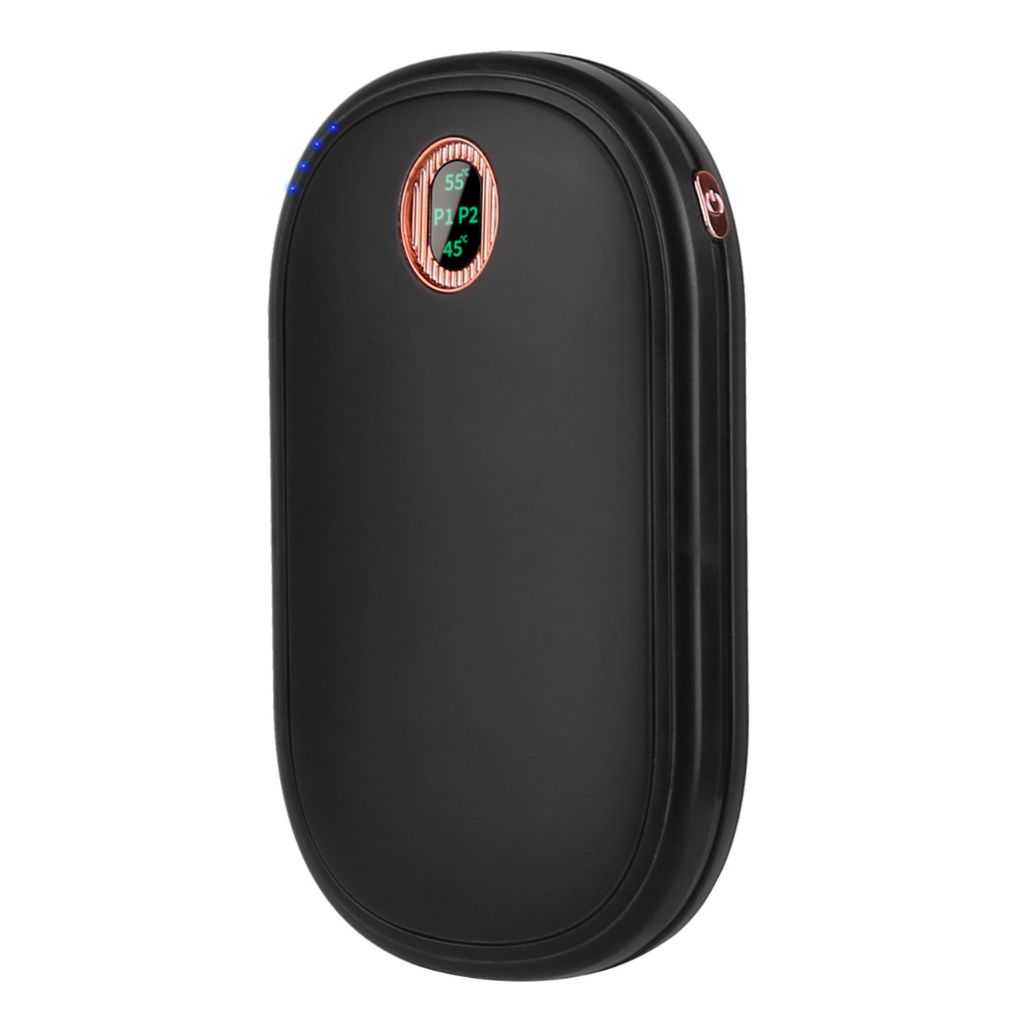 2-in-1 Rechargeable USB Hand Warmer and Power Bank - Black