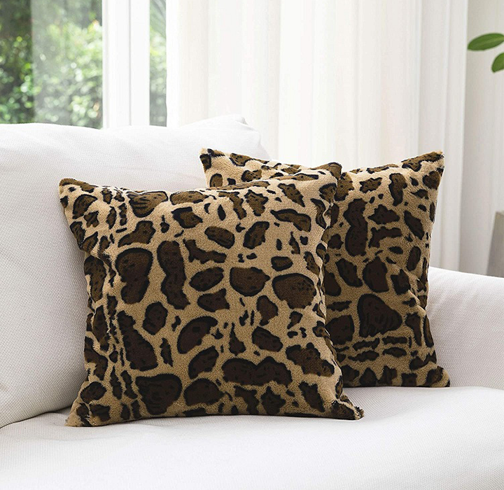 Leopard Print Throw Pillows (Set of 2) - Leopard - 18x18