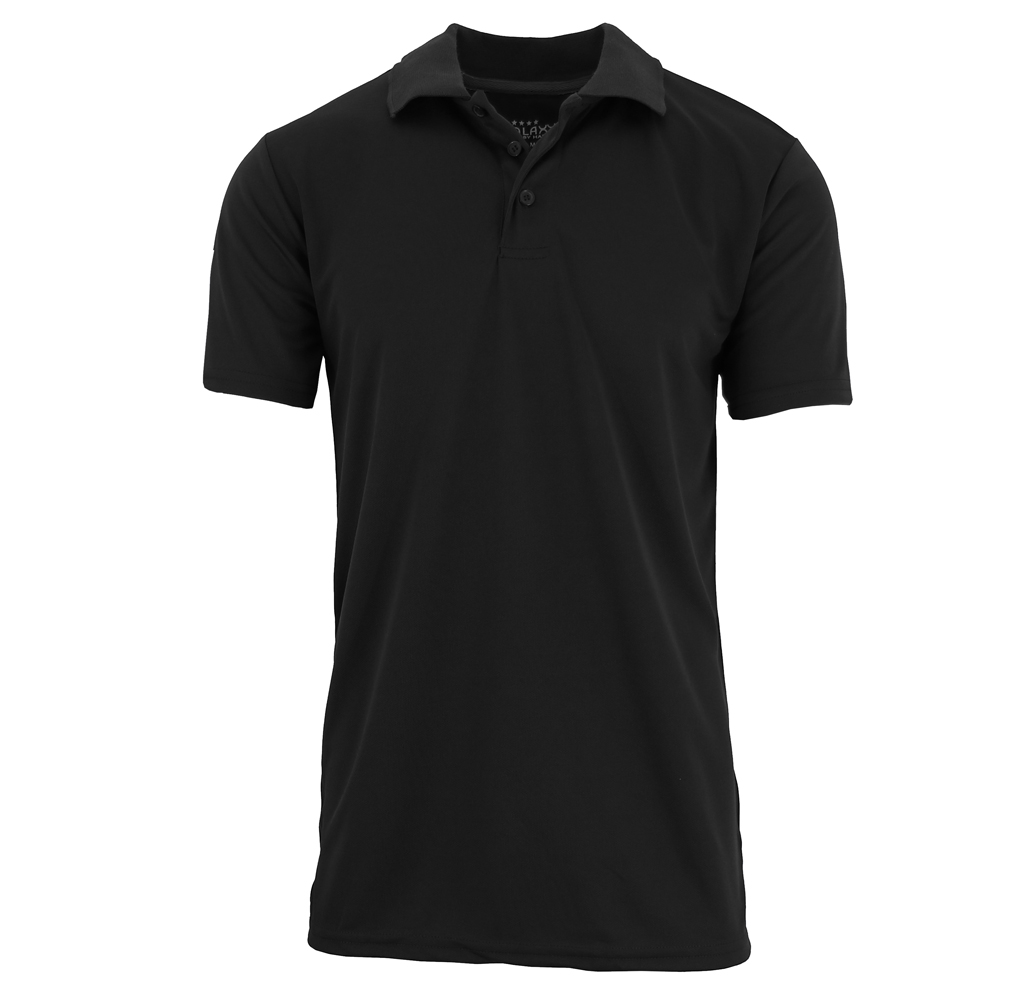 Men's Moisture-Wicking Polo Shirt - Black - Small