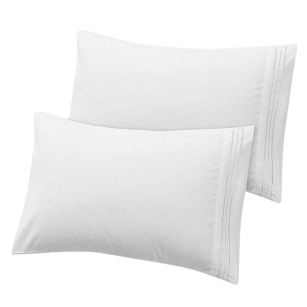 Hannah Linen Queen Or King Pillowcases (set Of 2) - Queen / White