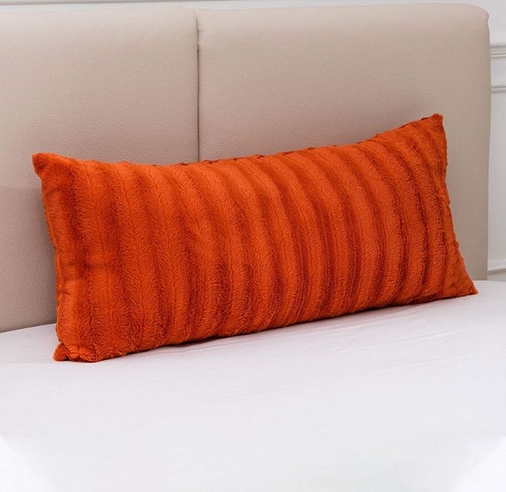 Faux Fur 18" x 40" Decorative Throw Pillow - Rust