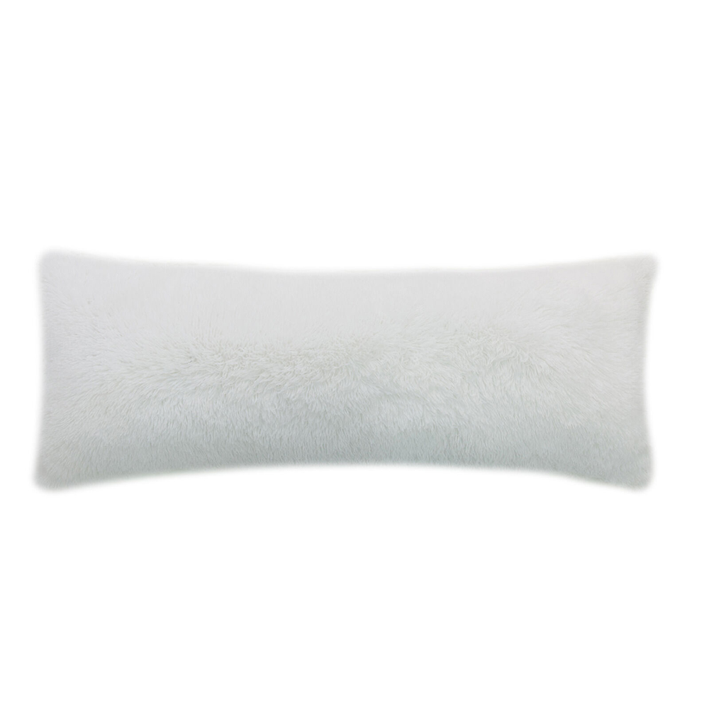 Ultra Cozy 20" X 54" Faux Fur Body Pillow - White