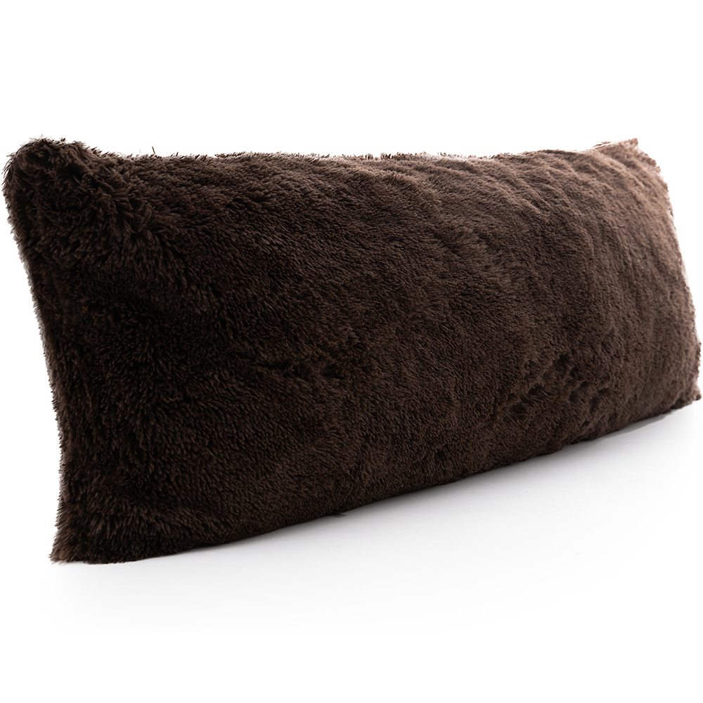 Ultra Cozy 20" x 54" Faux Fur Body Pillow - Chocolate