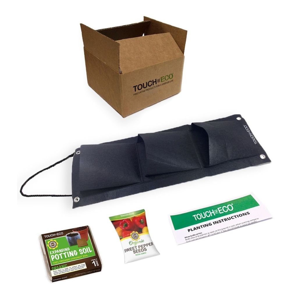 Indoor/Outdoor Organic Hanging Fruit & Veggie Garden Kits - Sweet Pepper Kit