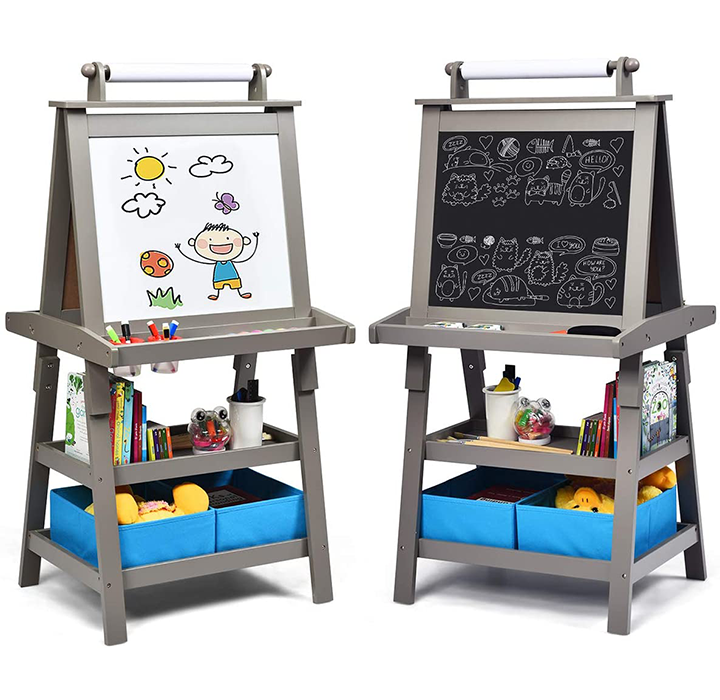 Kids' Double-Sided 3-in-1 Art Easel - Art Easel- Earl Grey