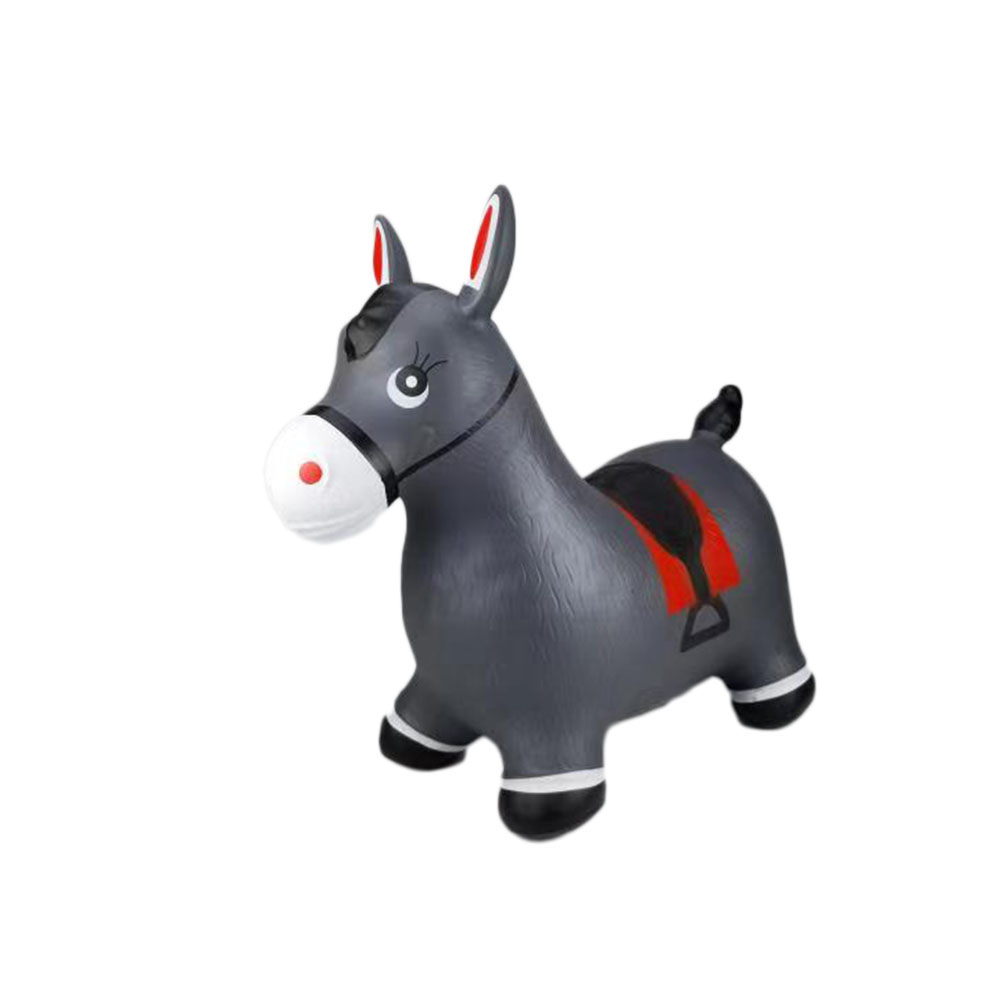 BounceZiez™ Inflatable Bouncing Animal Hoppers with Hand Pump - Gray Horse