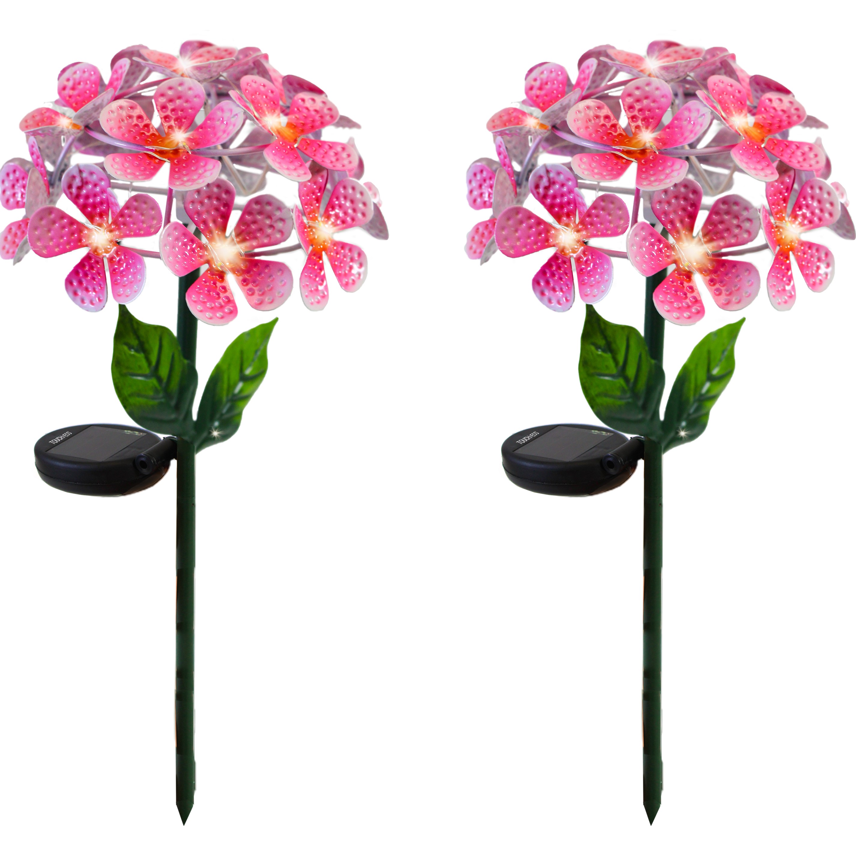 FLORALITES: Solar LED Metal Flower Décor Stake Light (1- to 3-Pack) - Floralite - Pink - 2 Units