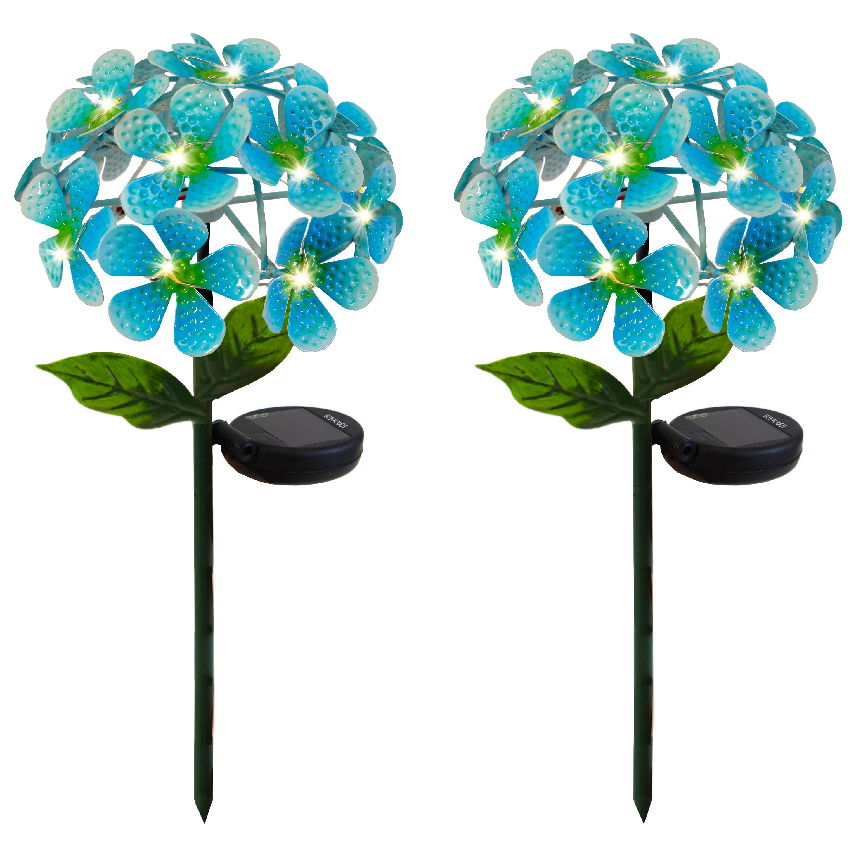 FLORALITES: Solar LED Metal Flower Décor Stake Light (1- to 3-Pack) - Floralite - Blue - 2 Units