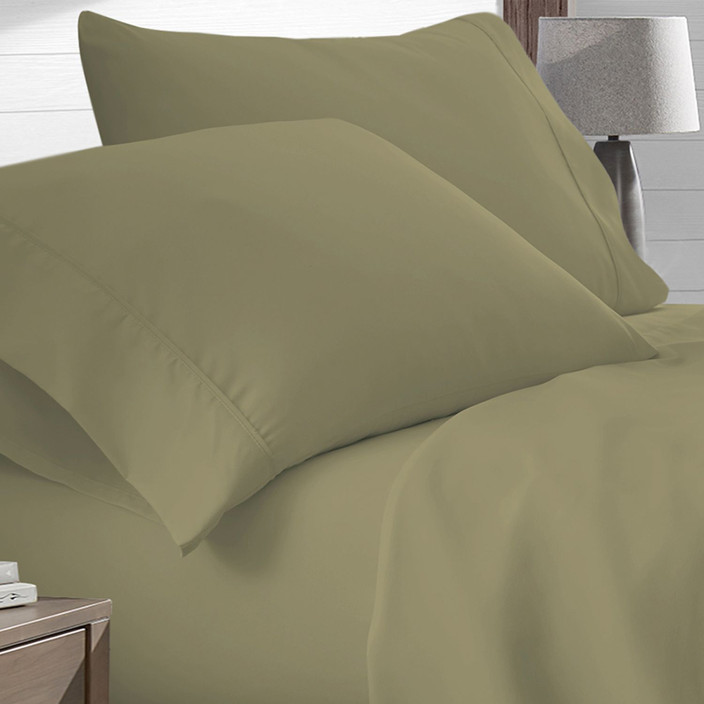 4-Piece Deep Pocket Super Soft Premium Bamboo-Blend Sheet Set - Sage - California King