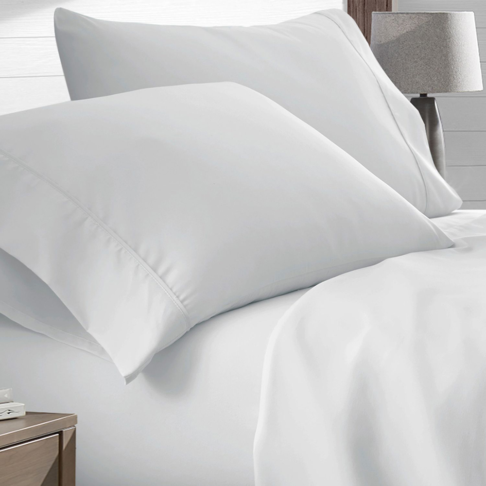 4-Piece Deep Pocket Super Soft Premium Bamboo-Blend Sheet Set - White - Full