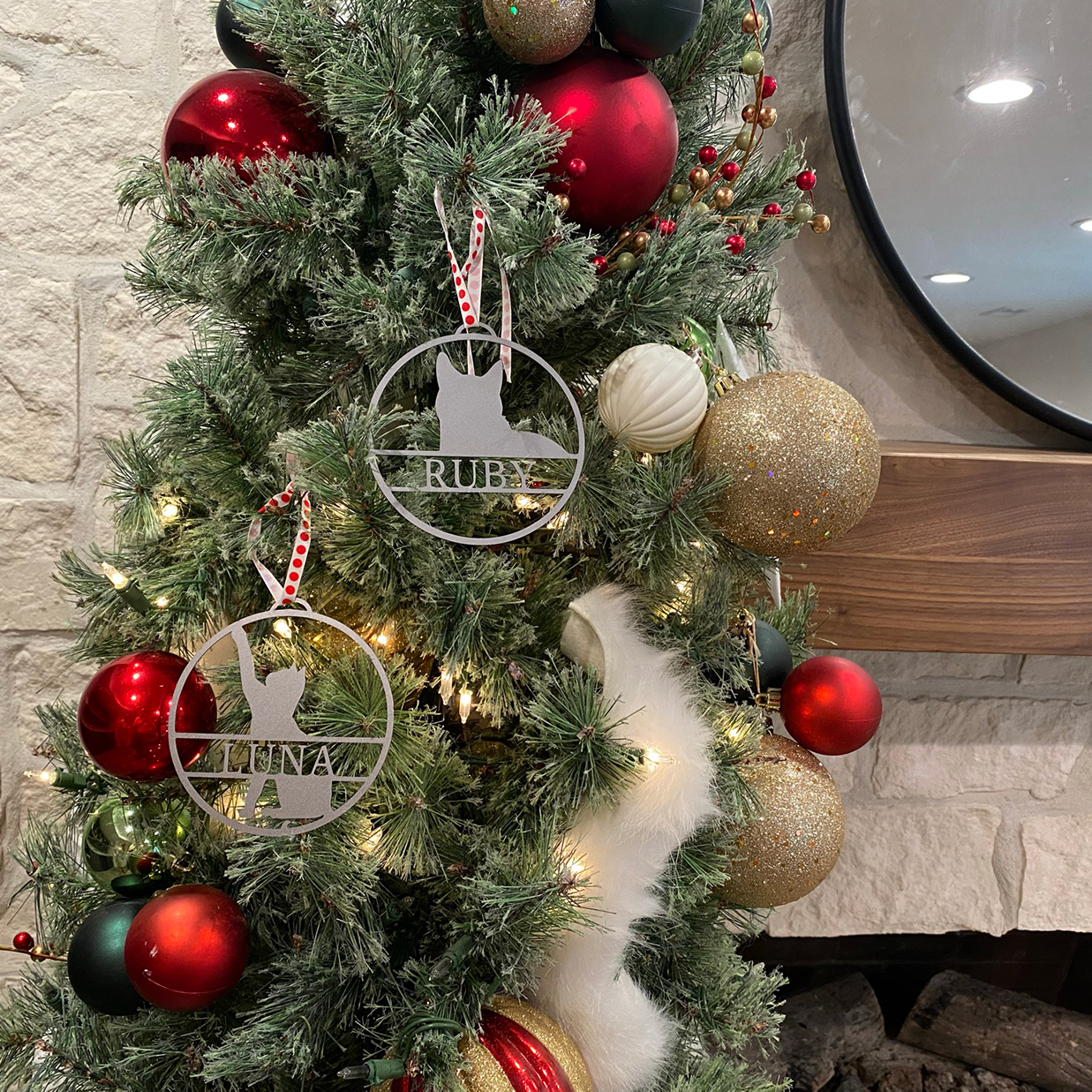 Personalized Pet Christmas Tree Ornaments - #7 Cat - Full Body - My Favorite Pet Orn