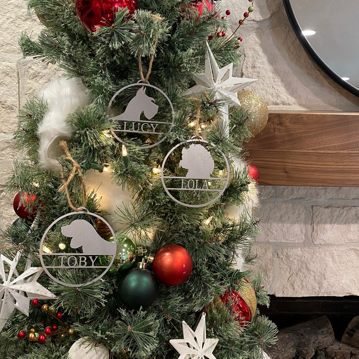 Personalized Pet Christmas Tree Ornaments - #27 Schnauzer - My Favorite Pet Ornament