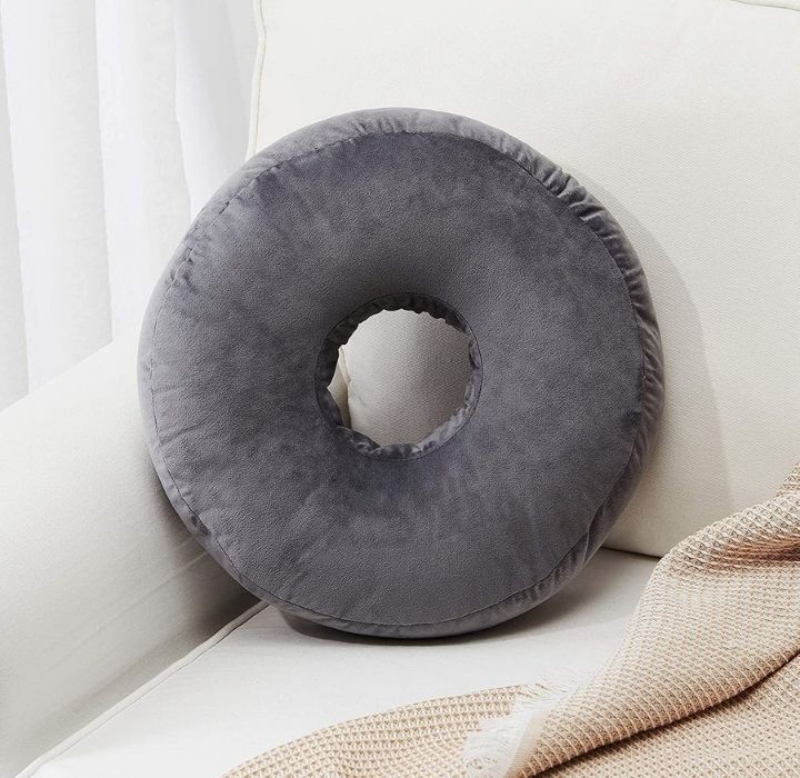 Super Soft Round Microplush Pillow - Grey