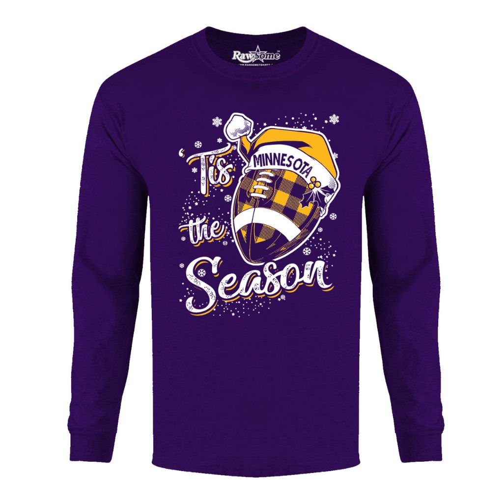 Men's 'Tis the Season' Football Team Long Sleeve Shirt - Small - Minnesota
